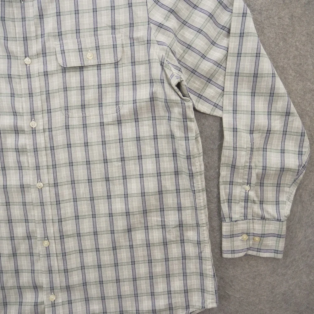 Banana Republic Shirt Mens Extra Large Gray Button Pockets Long Sleeve Twill